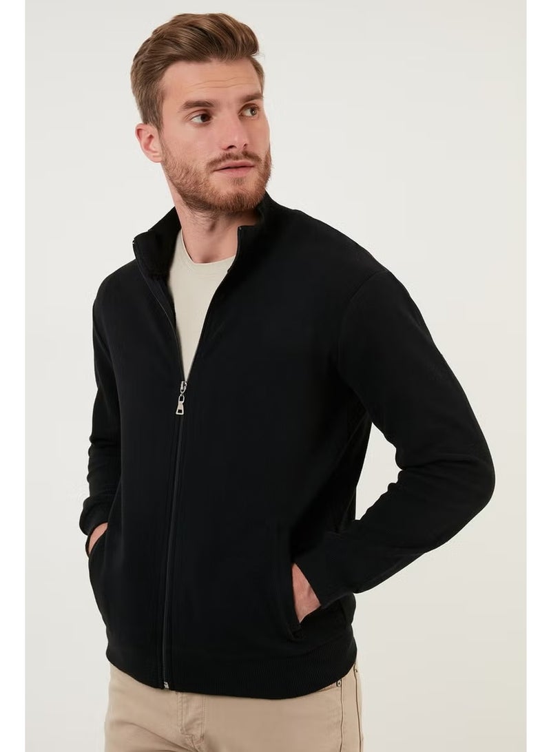 Buratti Cotton Zippered Pocket Turtleneck Cardigan Men's Cardigan 456210 - Image 1
